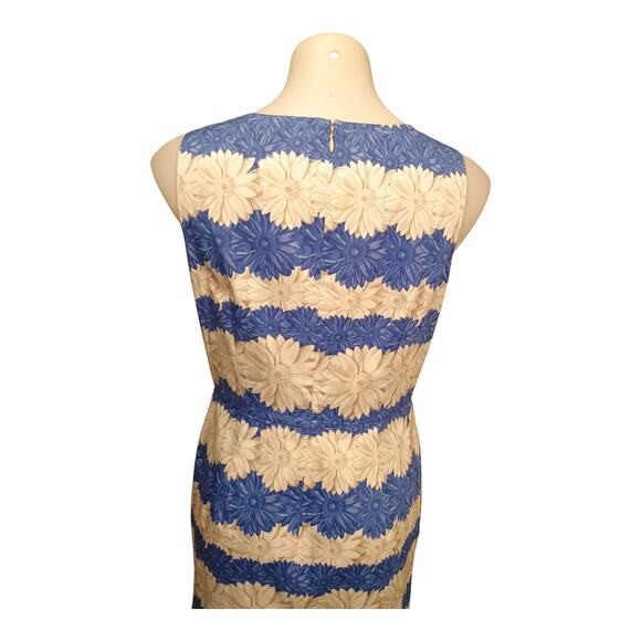 Talbots Blue And White Daisy Floral Sleeveless Fit Flare Dress Women’s Size 8 - Picture 6 of 13